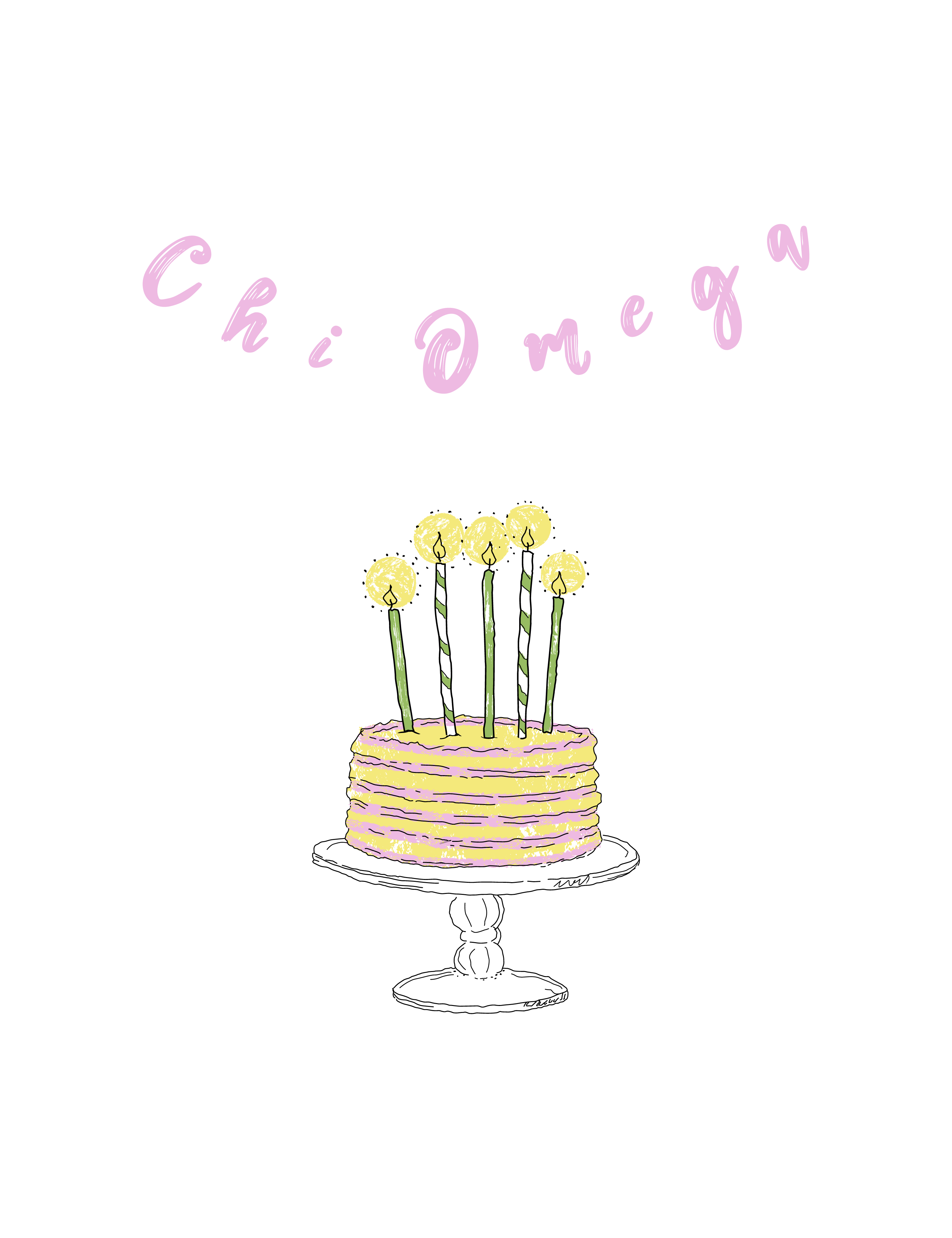 Iowa Chi Omega Birthday Cake — Alpha Chi Omega design inspiration