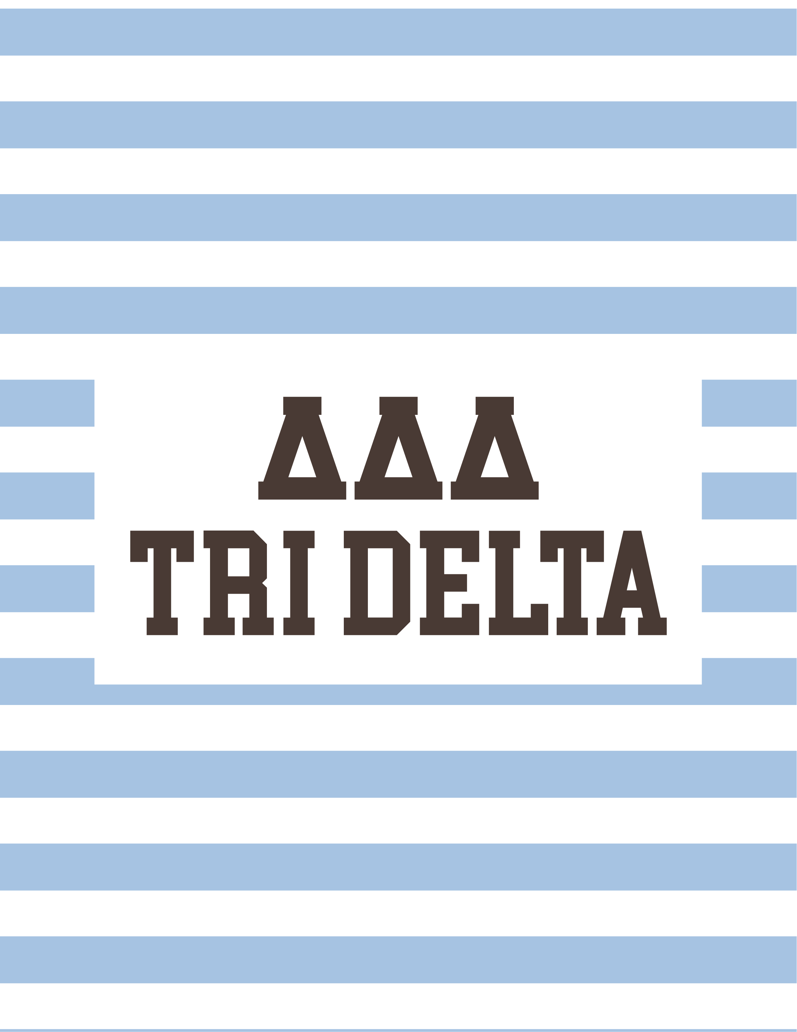 Mizzou Tri Delta Stripe Set Design Bottoms — Delta Delta Delta design inspiration