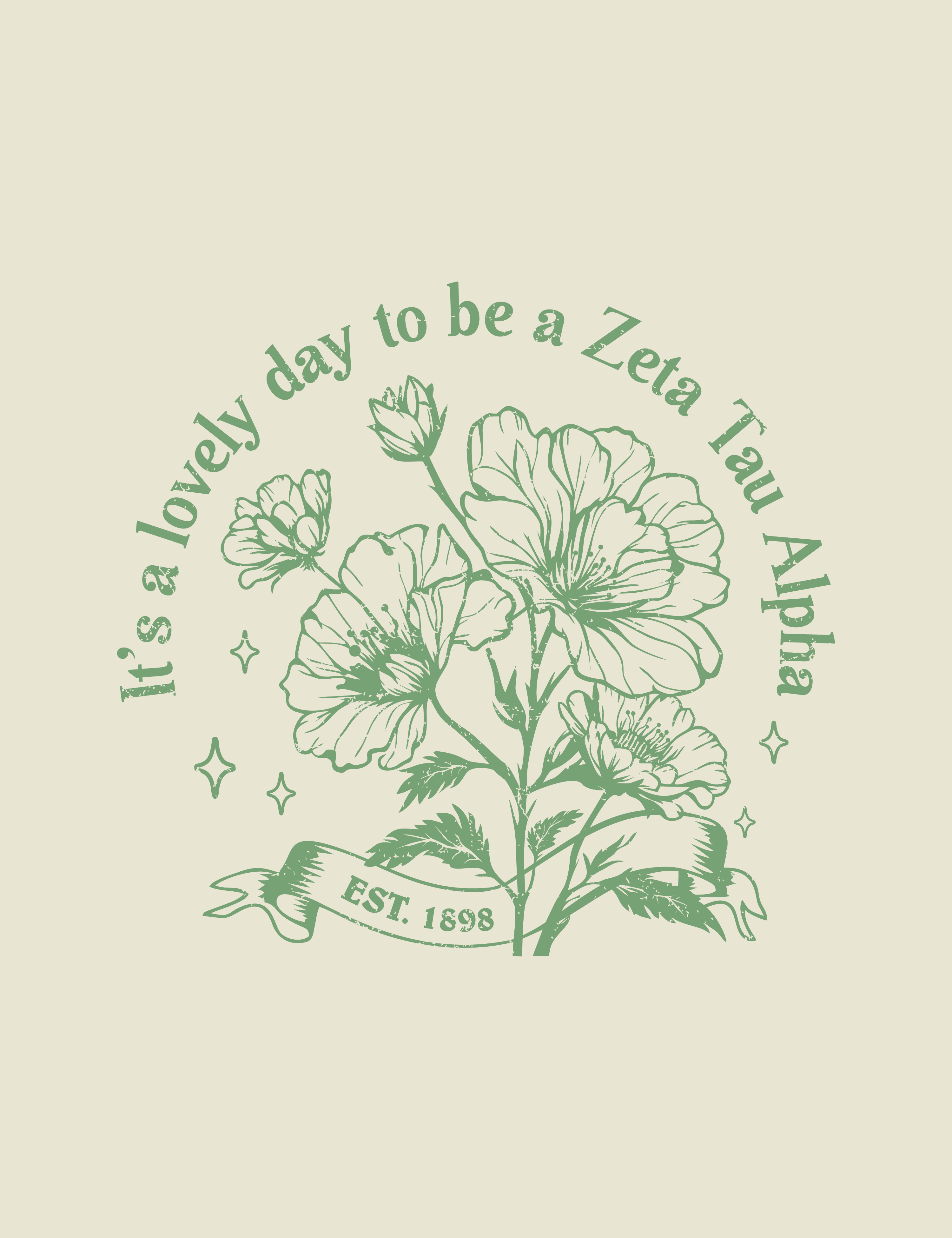 Isu Zta Vintage Flower — Zeta Tau Alpha design inspiration