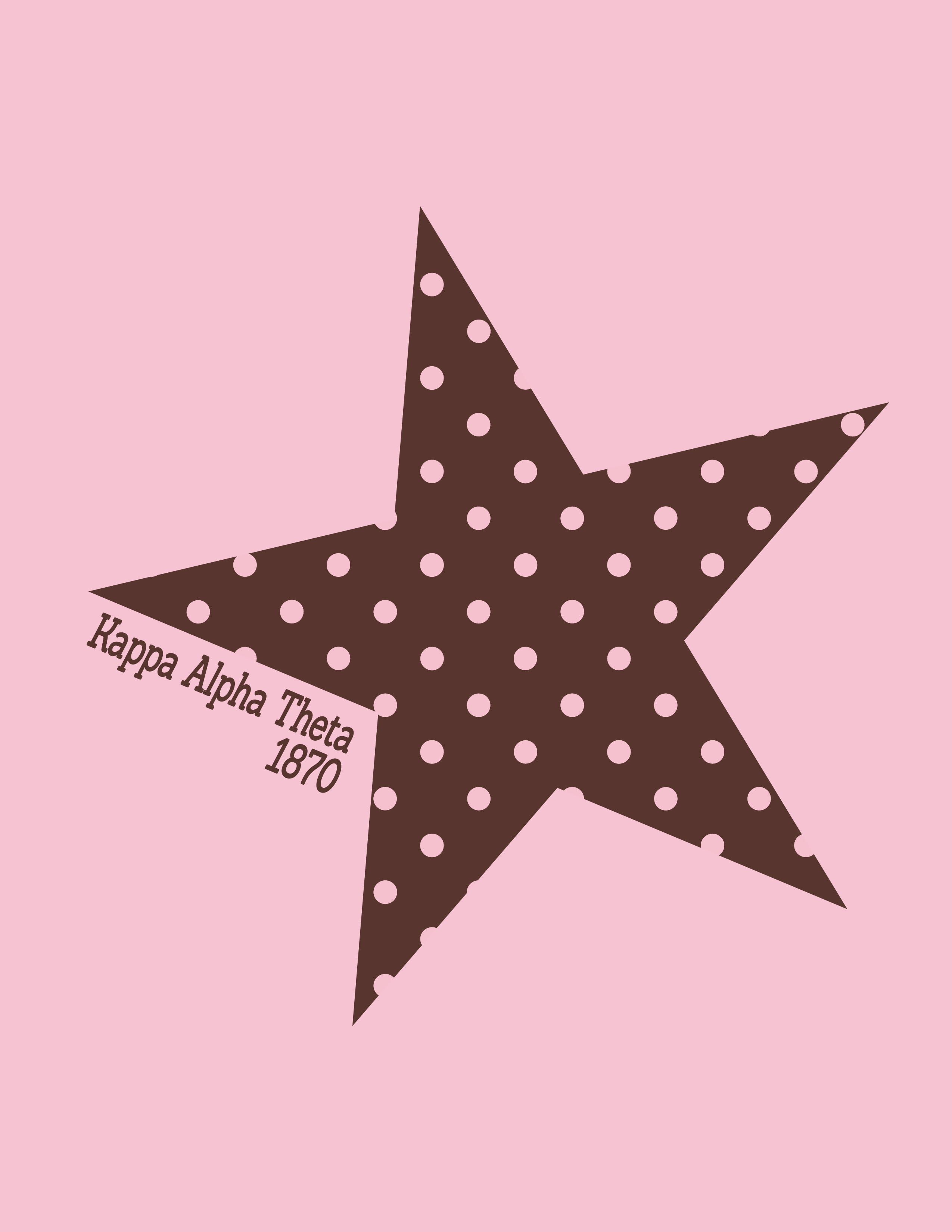 Mcgill Theta Polka Dot Star Design Front Pink — Kappa Alpha Theta design inspiration