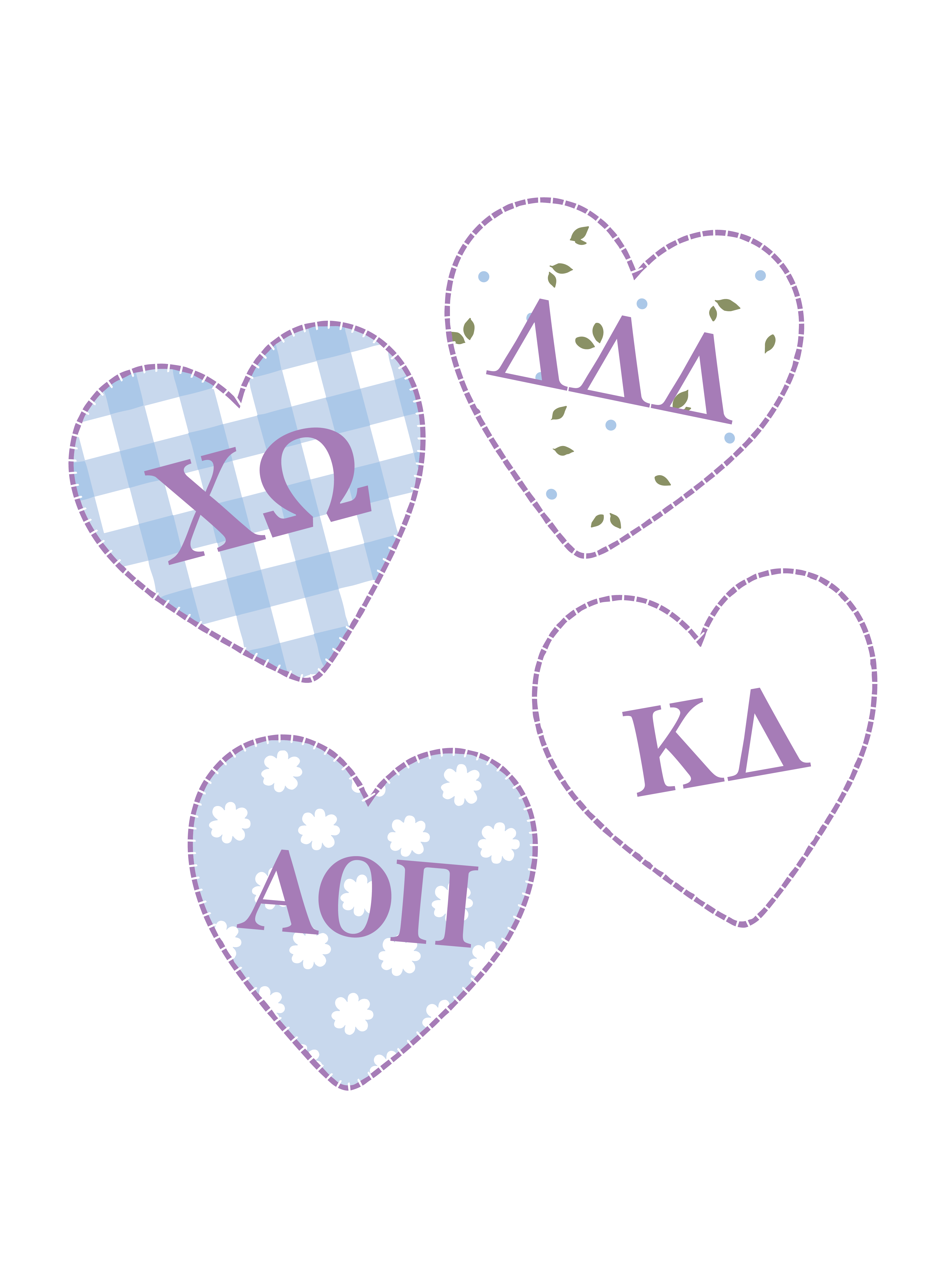 Patch Hearts — Panhellenic design inspiration for recruitment