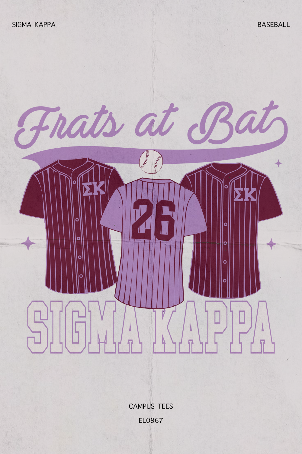 Baseball ETSU — Sigma Kappa design inspiration