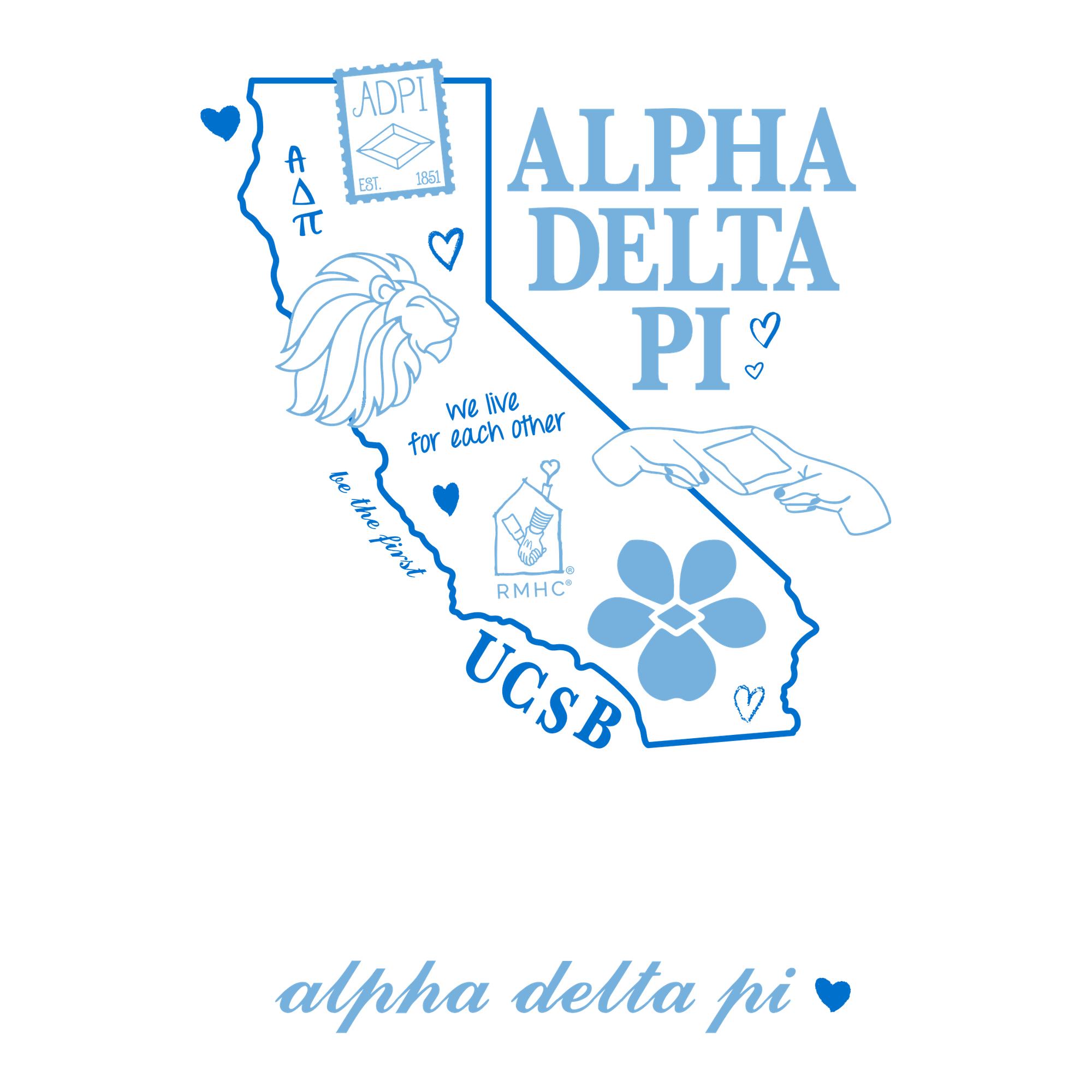 California State UCSB — Alpha Delta Pi design inspiration