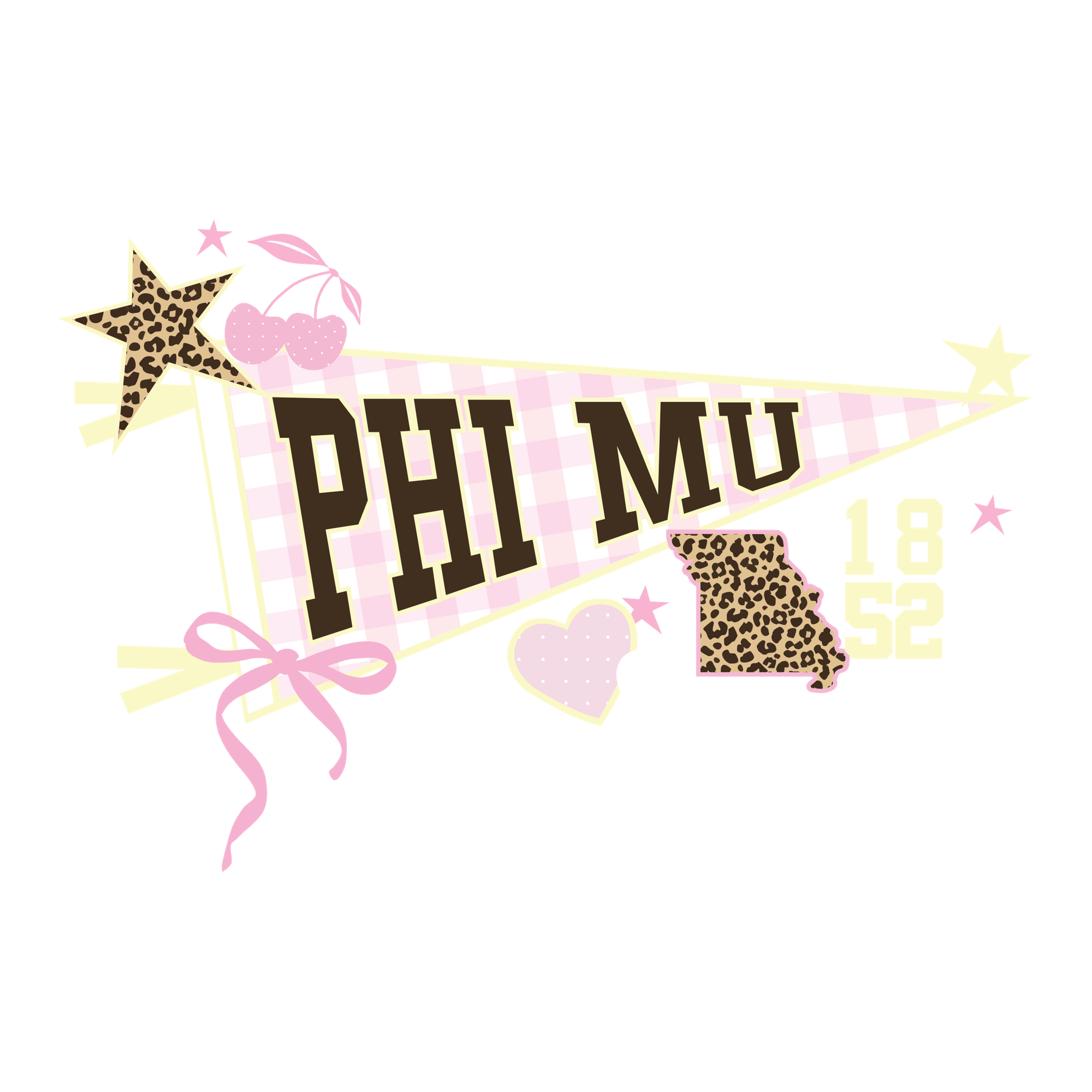 Athletic Pennant Phi Mu — Phi Mu design inspiration